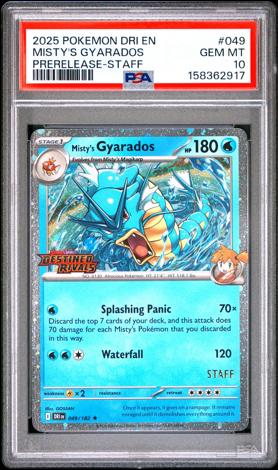 2025 Pokemon Dri EN-Destined Rivals Misty's Gyarados Prerelease-Staff 049
