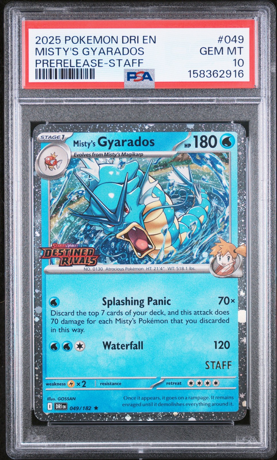 2025 Pokemon Dri EN-Destined Rivals Misty's Gyarados Prerelease-Staff 049