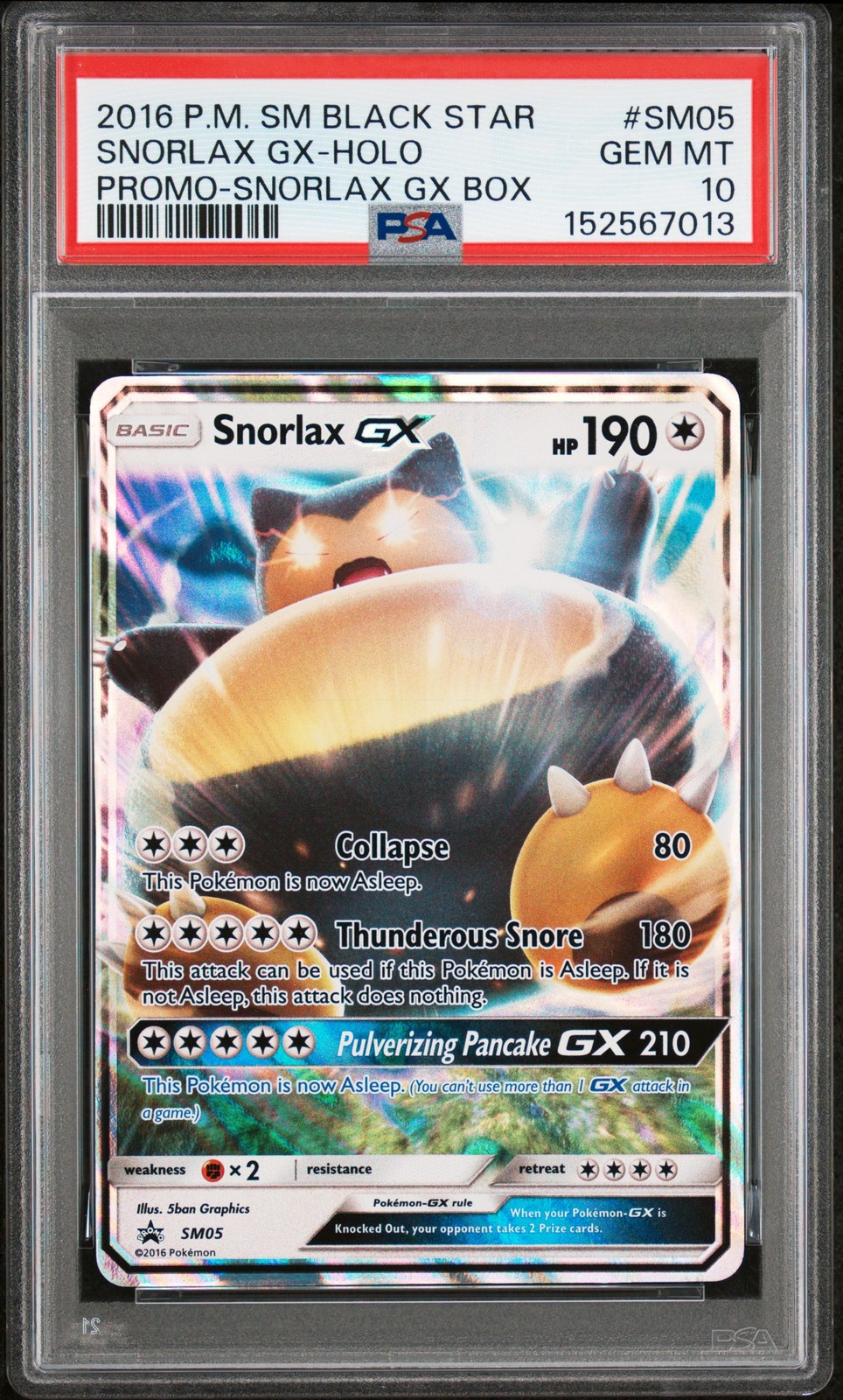 2016 Pokemon SM Black Star Promo Snorlax GX-Holo Snorlax GX Box SM05