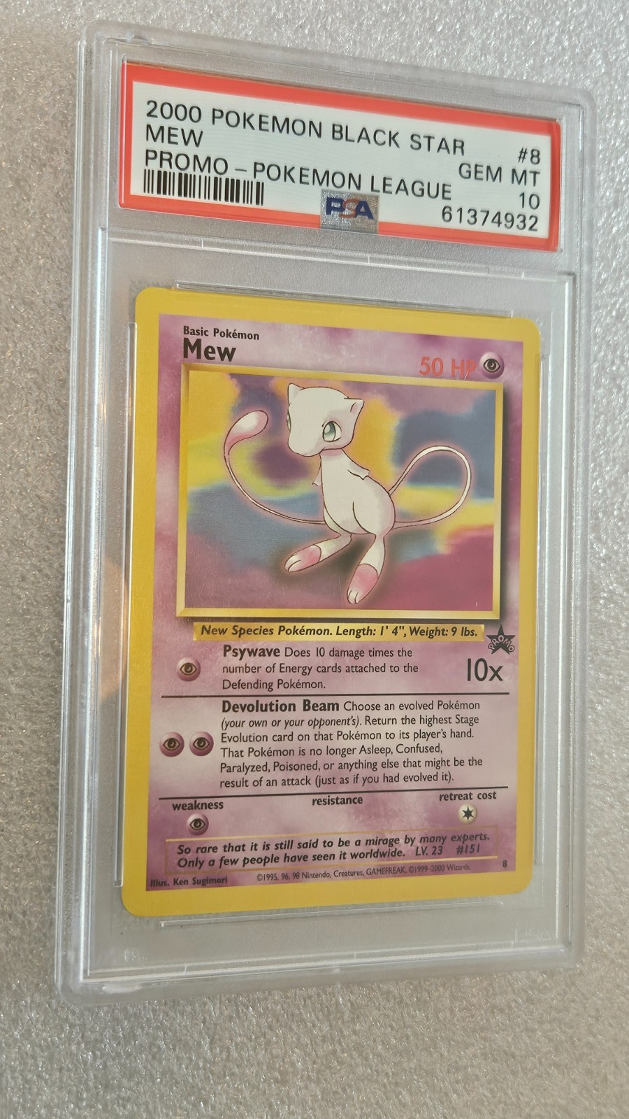2000 Pokemon Promo Black Star Mew Pokemon League 8