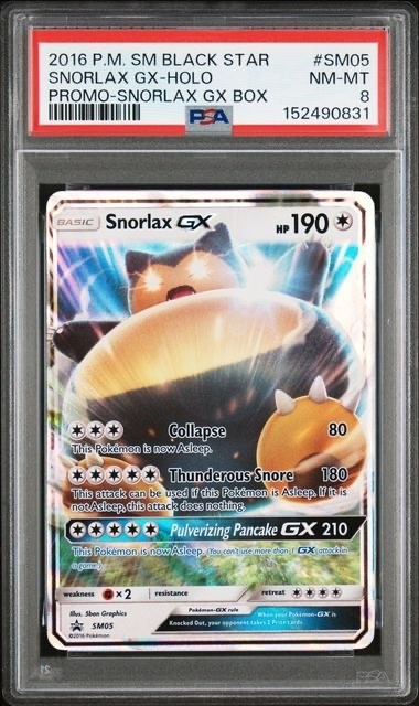 2016 Pokemon SM Black Star Promo Snorlax GX-Holo Snorlax GX Box SM05