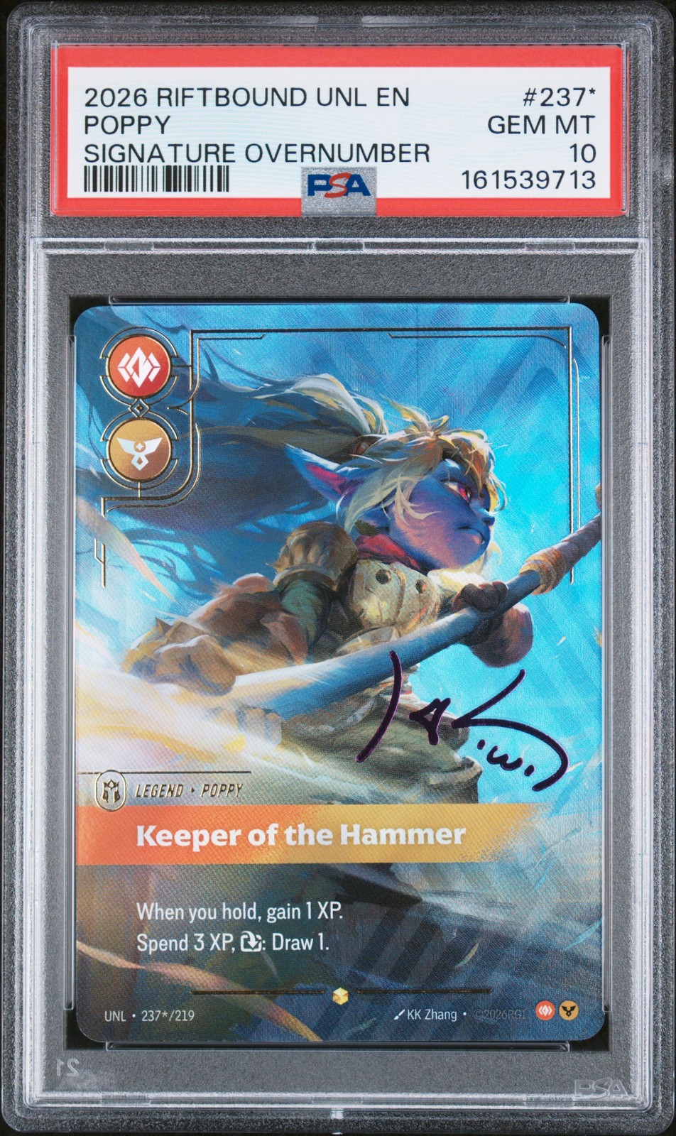 2026 Riftbound: League of Legends Unl-Unleashed Poppy - Keeper of the Hammer Signature Overnumber 237*