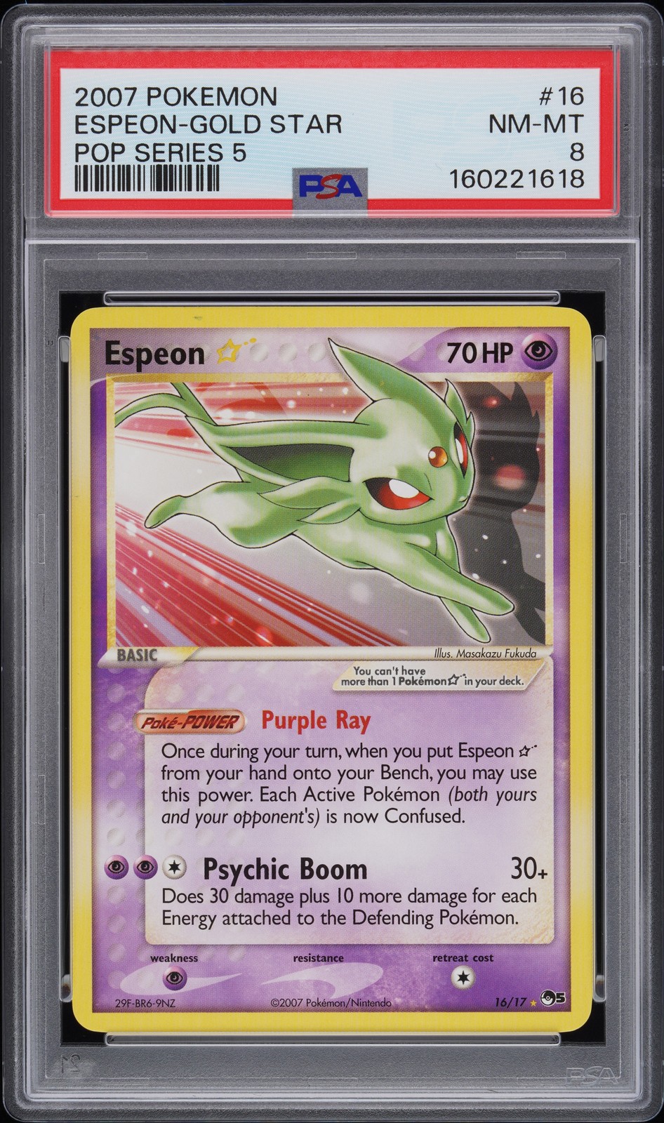 2007 Pokemon Pop Series 5 Espeon-Gold Star 16