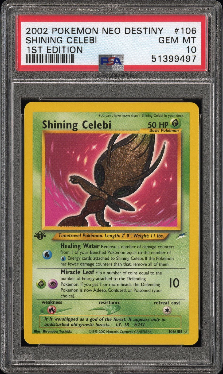 2002 Pokemon Neo Destiny Shining Celebi 1st Edition 106