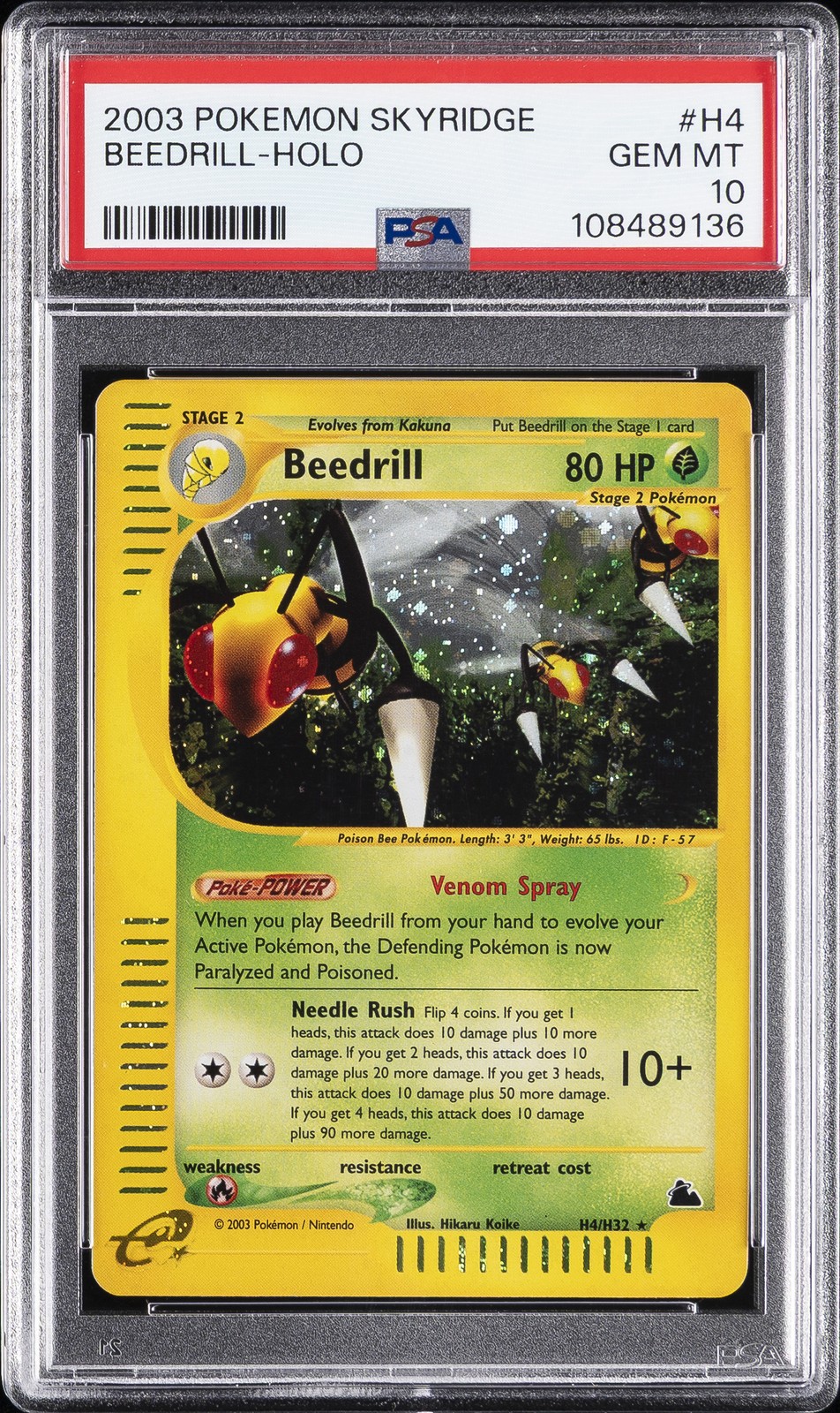 2003 Pokemon Skyridge Beedrill-Holo H4