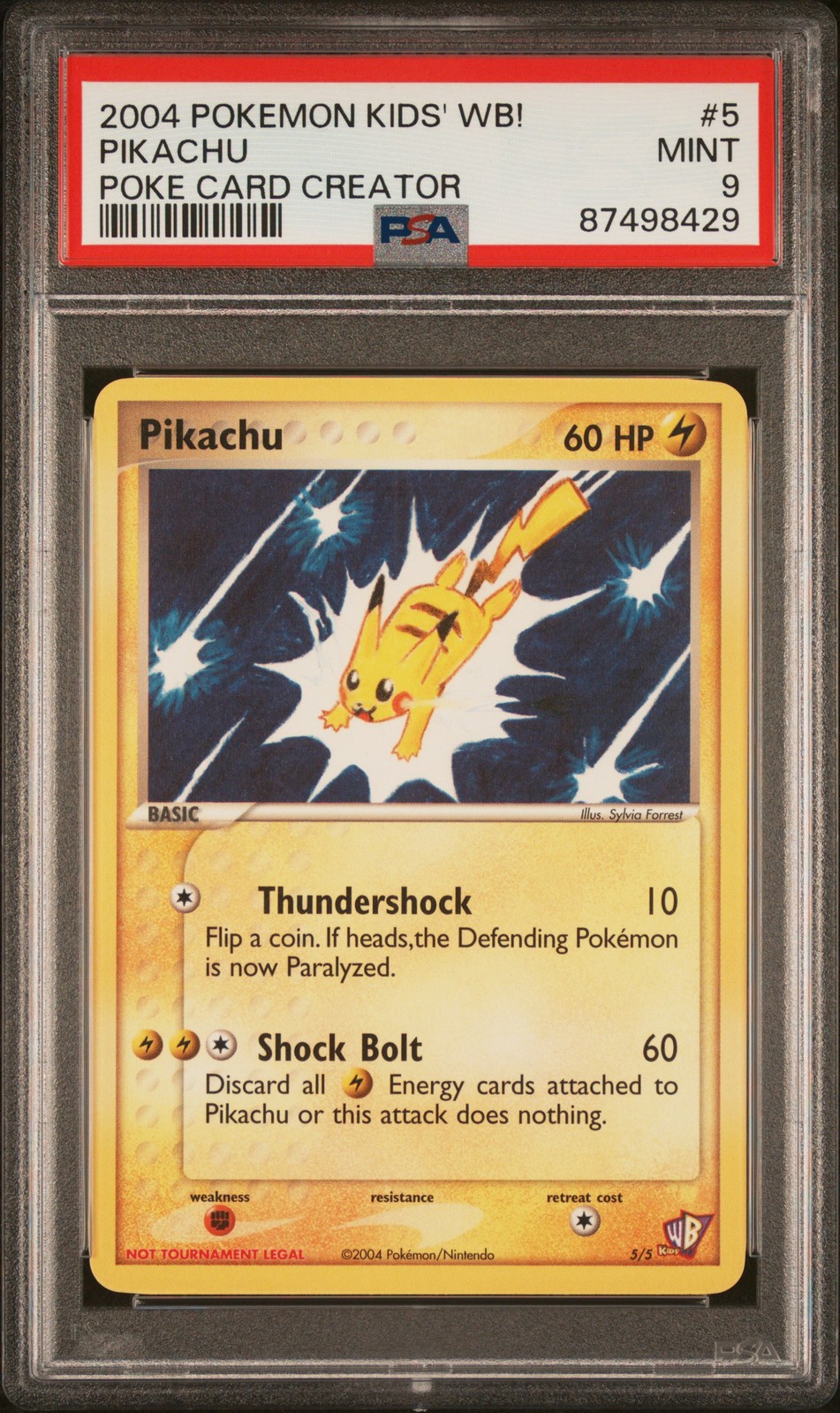 2004 Pokemon Kids' WB! Poke Card Creator Pikachu 5
