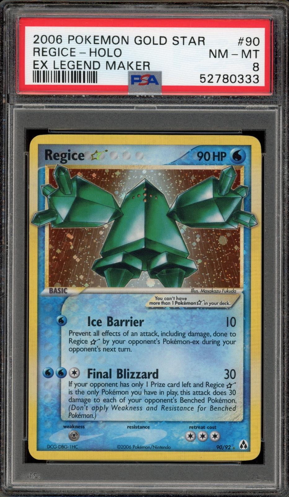 2006 Pokemon EX Legend Maker Regice-Holo Gold Star 90