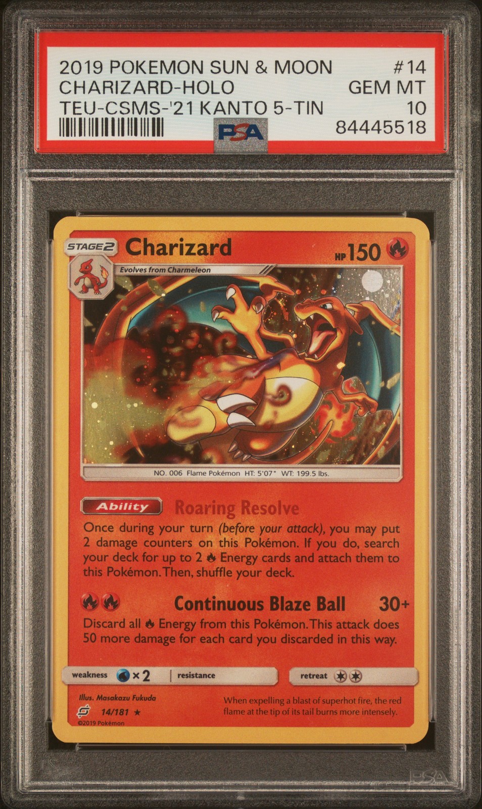 2019 Pokemon Sun & Moon Team Up Charizard-Holo Cosmos-2021 Kanto 5-Tin Exclusive 14