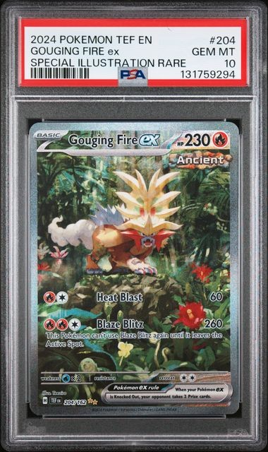 2024 Pokemon Tef EN-Temporal Forces Gouging Fire EX Special Illustration Rare 204