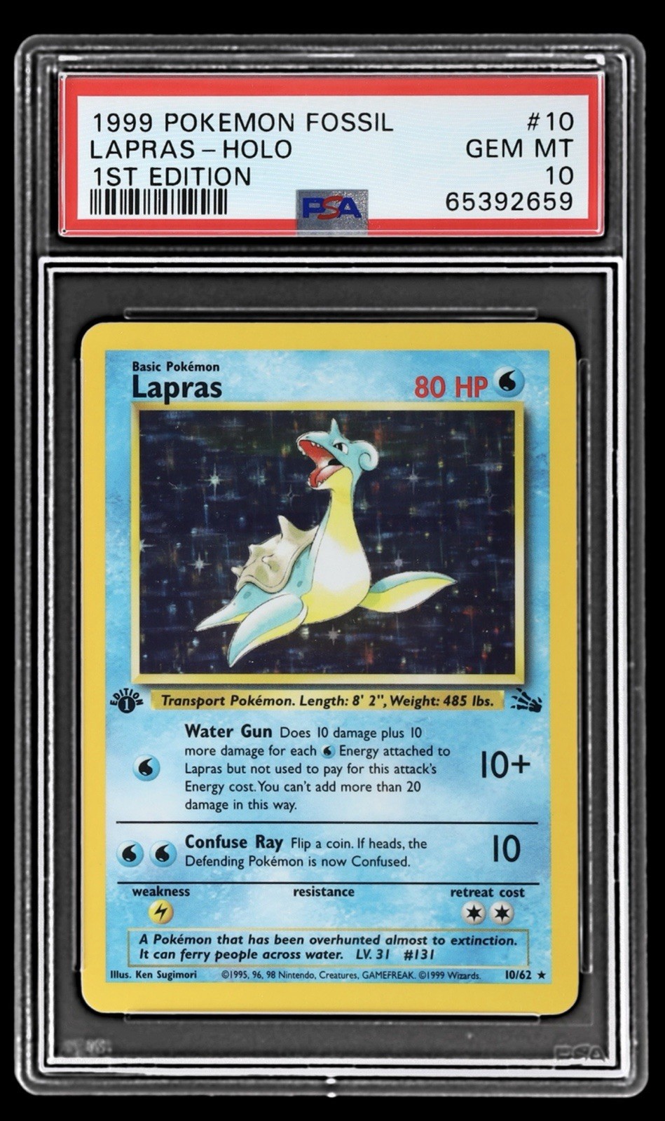1999 Pokemon Fossil Lapras-Holo 1st Edition 10