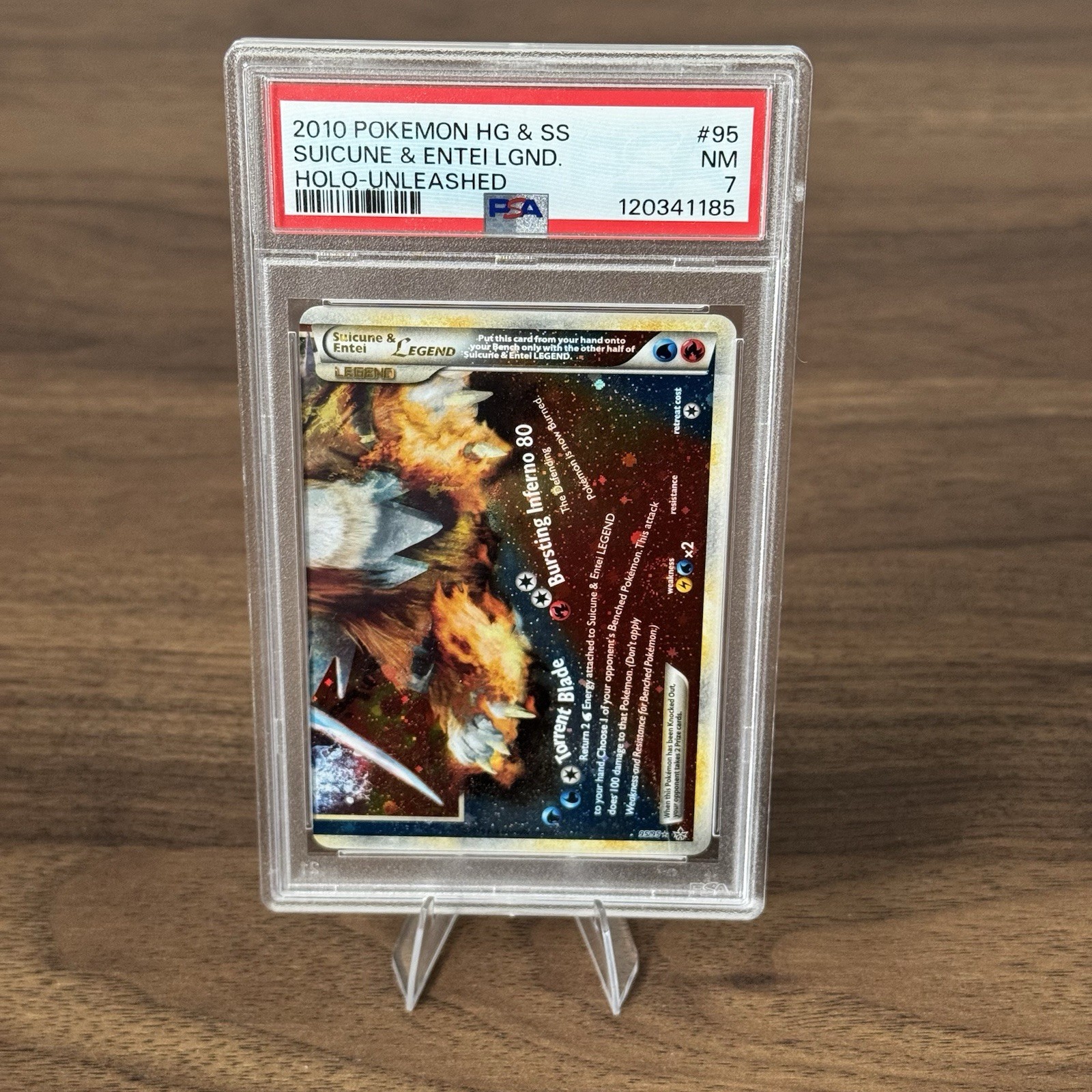 2010 Pokemon Heartgold & Soulsilver Unleashed Suicune & Entei Legend-Holo 95