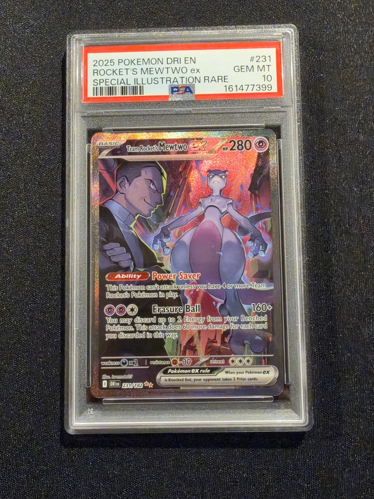 2025 Pokemon Dri EN-Destined Rivals Team Rocket's Mewtwo EX Special Illustration Rare 231