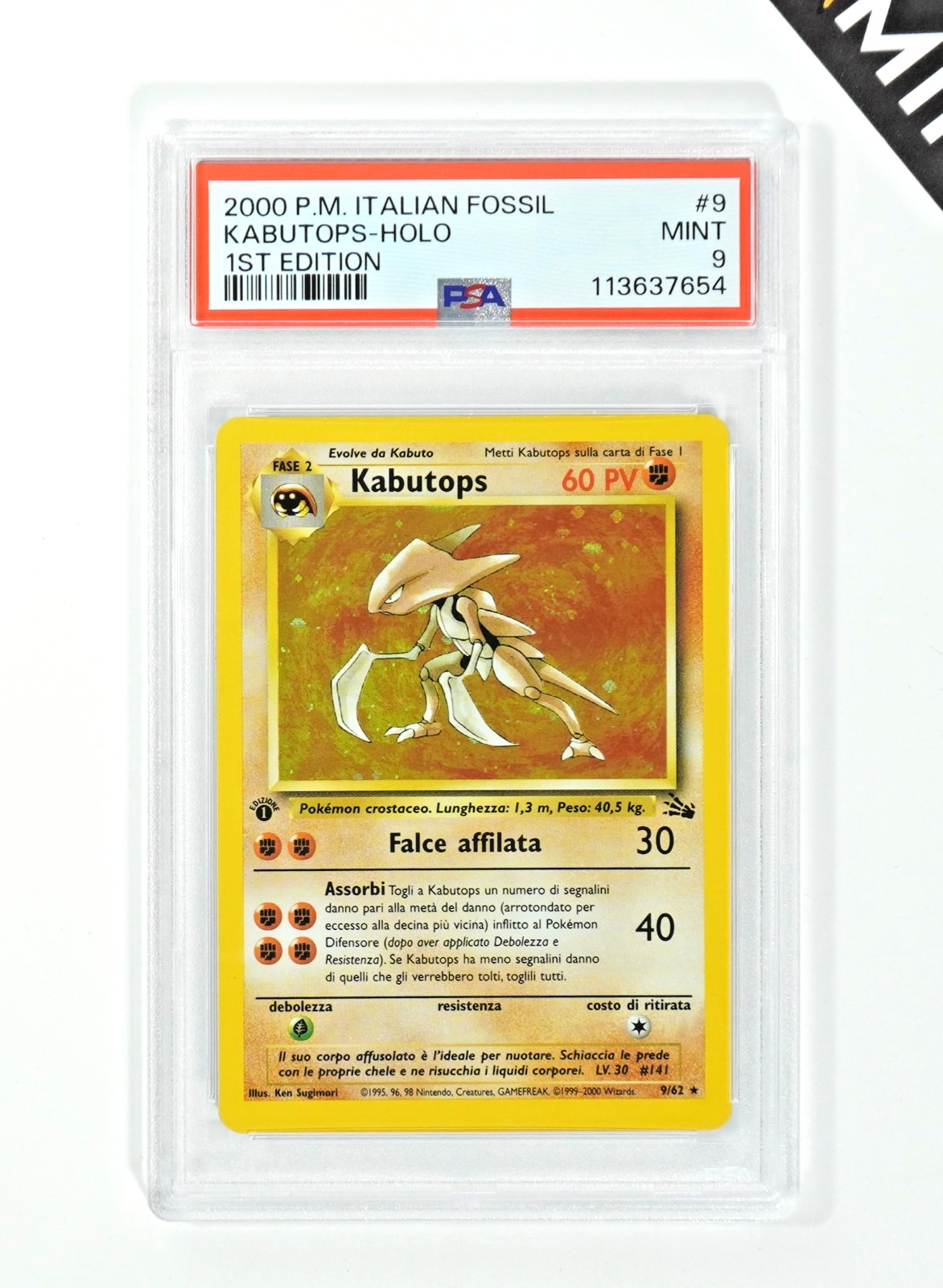 2000 Pokemon Italian Fossil Kabutops-Holo 1st Edition 9