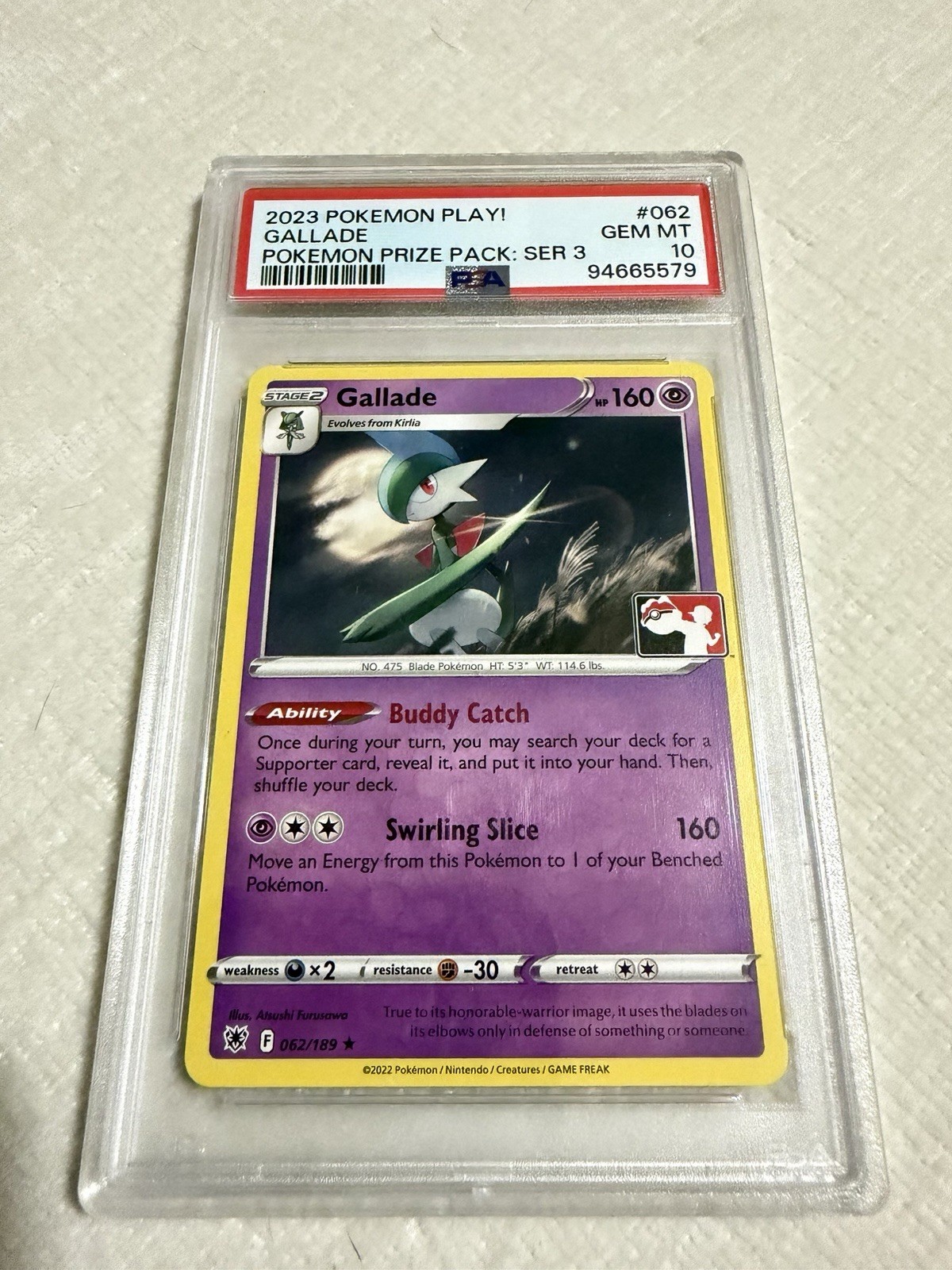 2023 Pokemon Play! Pokemon Prize Pack: Series 3 Gallade 062