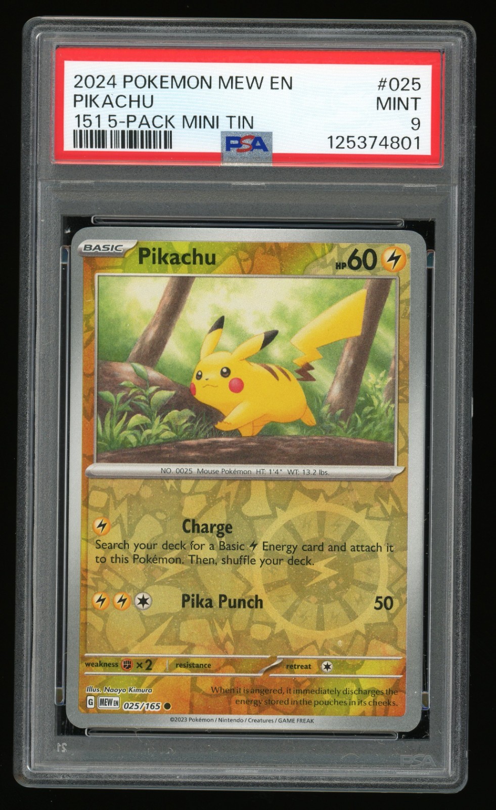 2024 Pokemon Mew EN-151 Pikachu 151 5-Pack Mini Tin 025