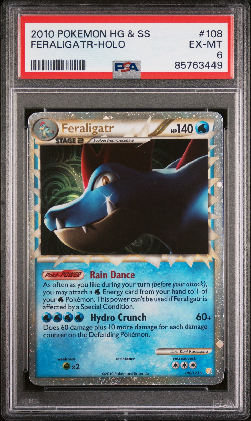 2010 Pokemon Heartgold & Soulsilver Feraligatr-Holo 108
