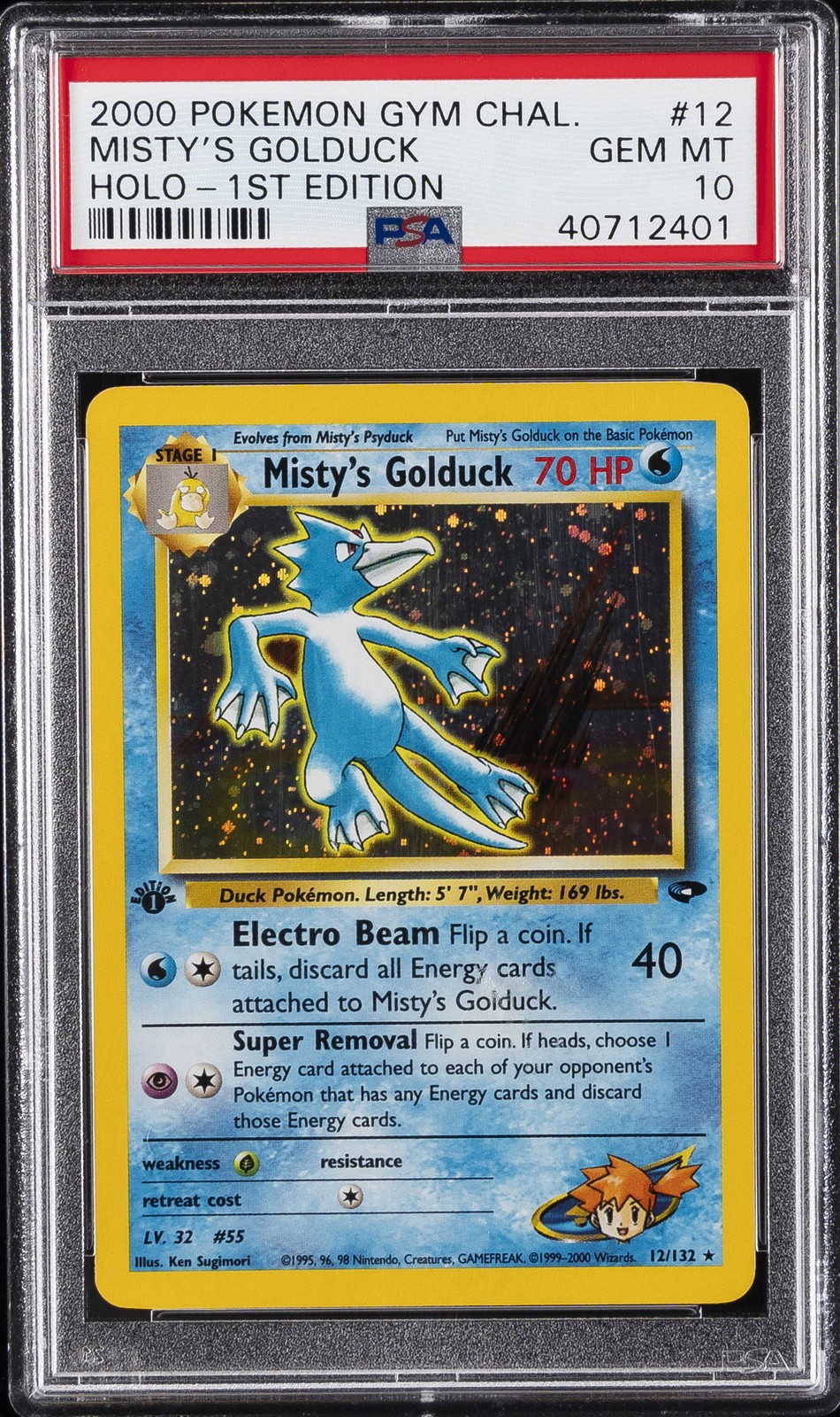 2000 Pokemon Gym Challenge Misty's Golduck Holo-1st Edition 12