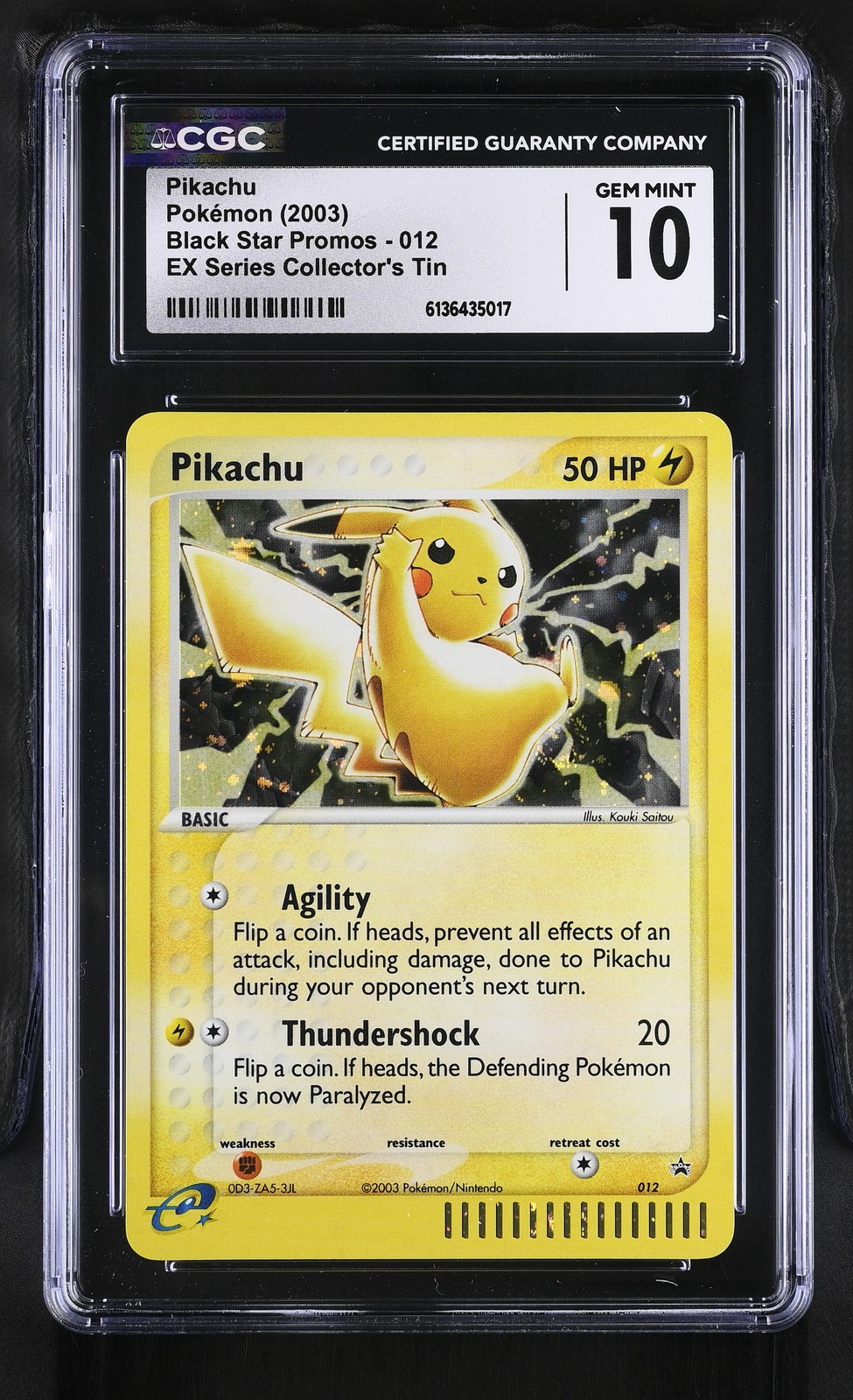 2003 Black Star Promos - Nintendo - English Pikachu Promo EX Series Collector's Tin (Cosmos Holo) 012
