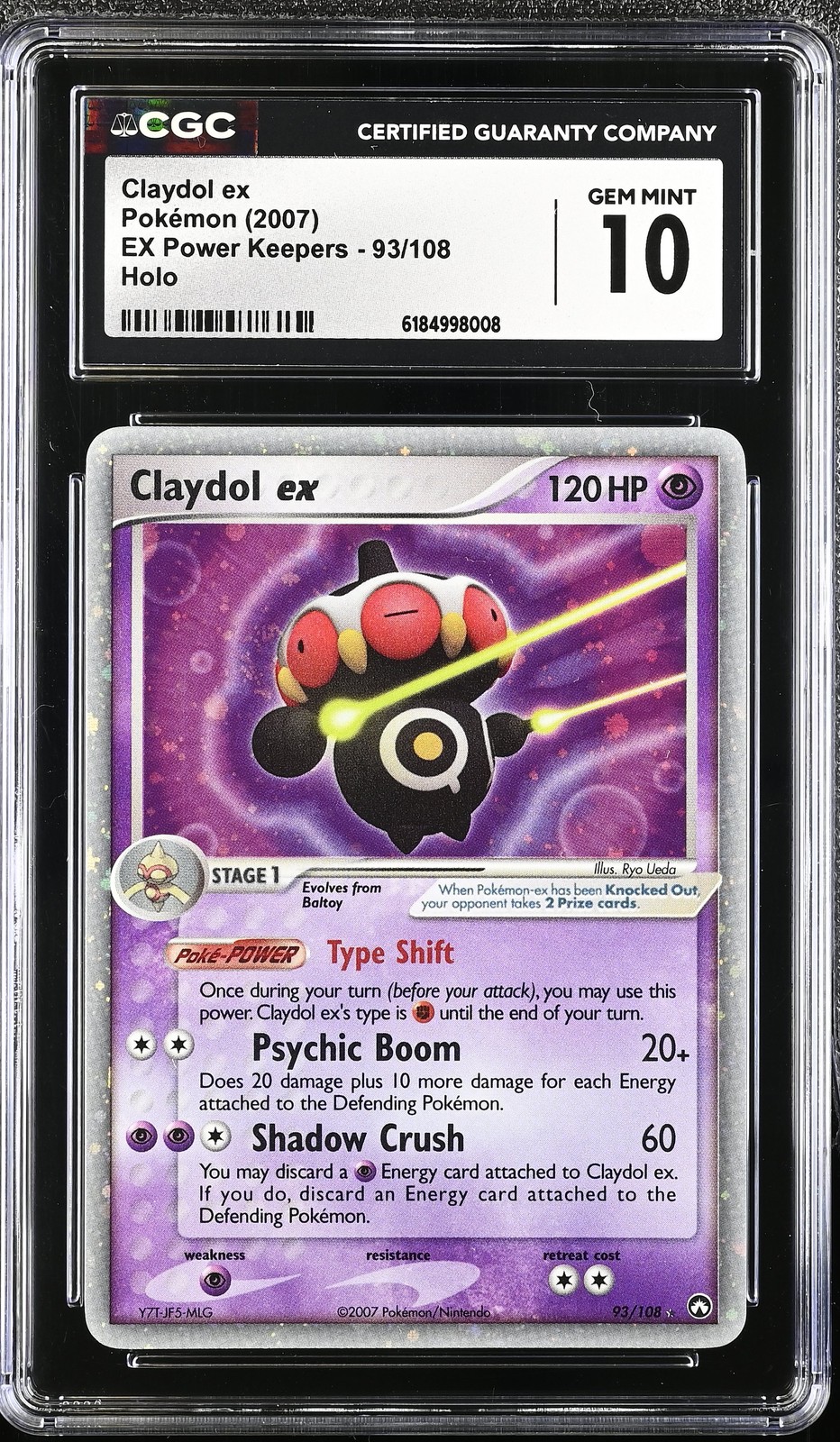 2007 EX Power Keepers - English Claydol ex Ultra Rare Holo 93/108