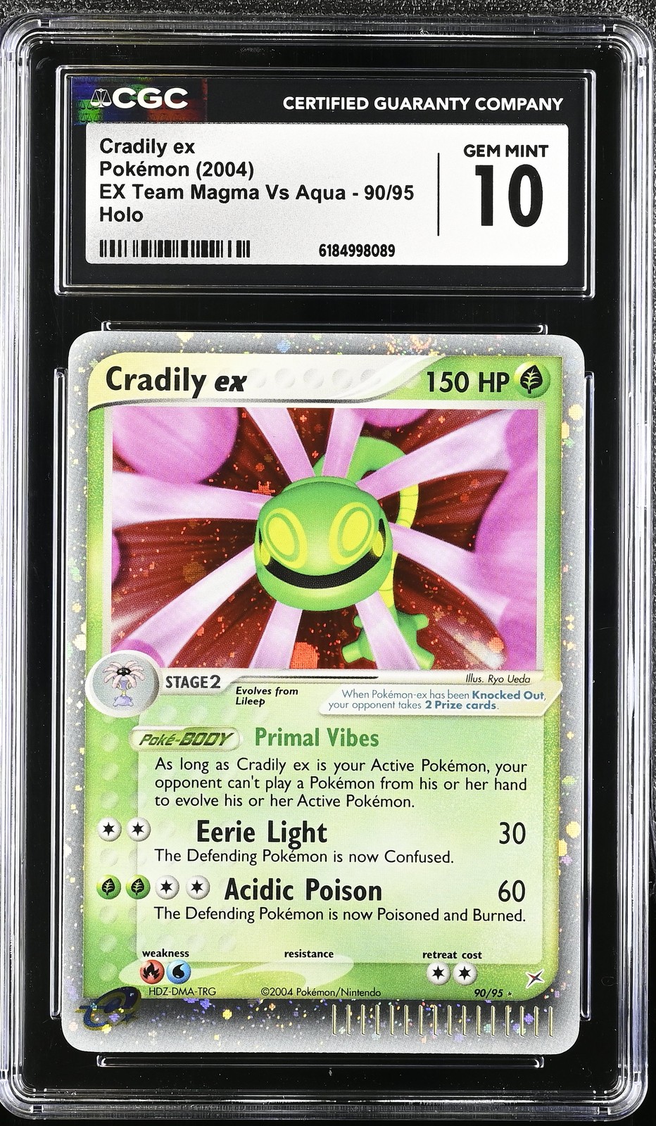 2004 EX Team Magma Vs Team Aqua - English Cradily ex Ultra Rare Holo 90/95
