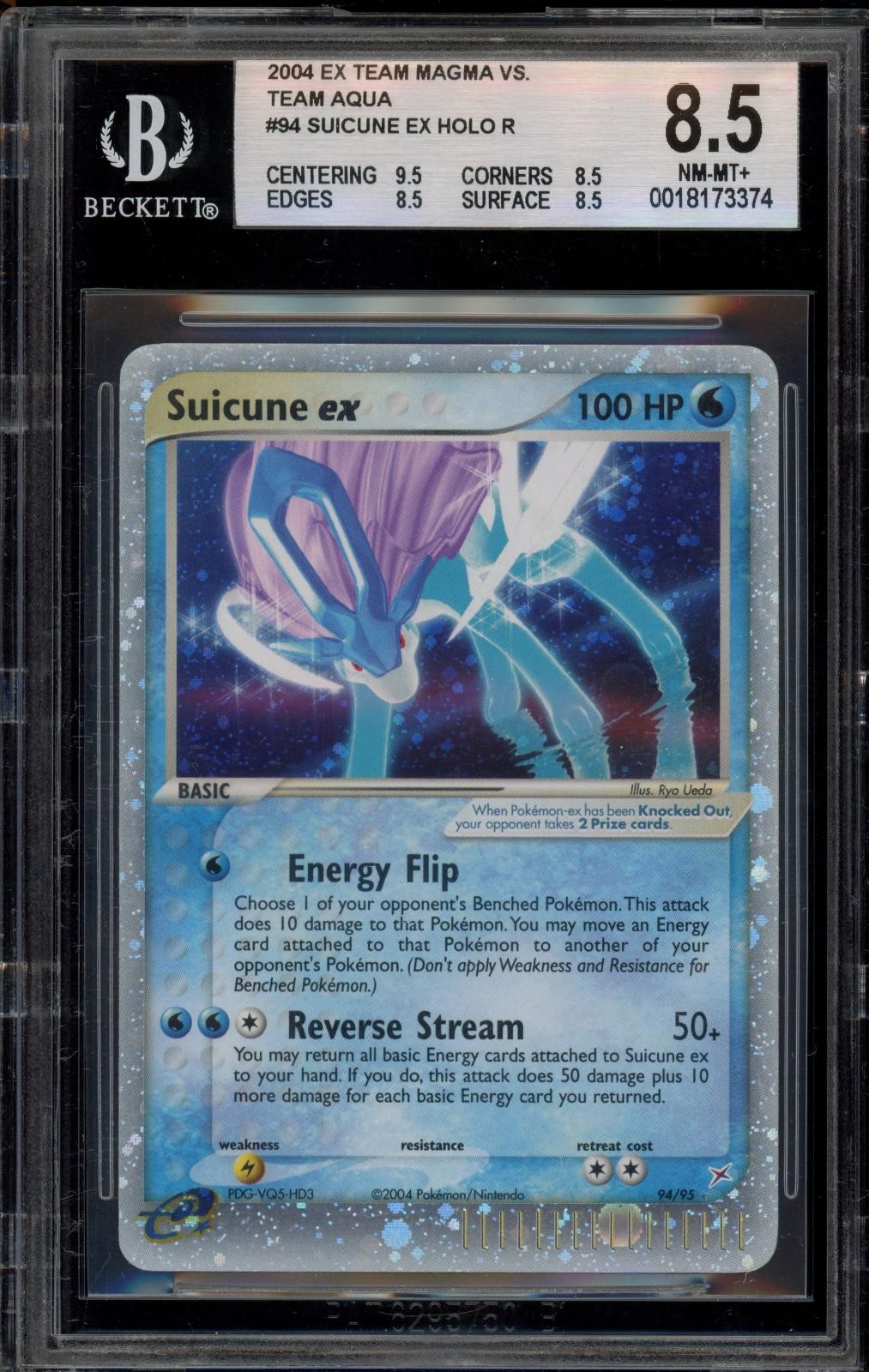 2004 Pokemon EX Team Magma vs. Team Aqua Suicune EX HOLO R 94