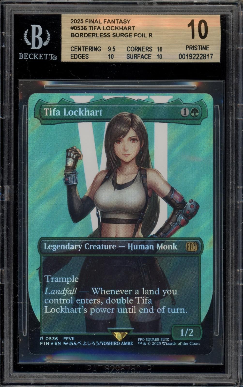 2025 Magic The Gathering Final Fantasy Tifa Lockhart BORDERLESS SURGE FOIL R 0536
