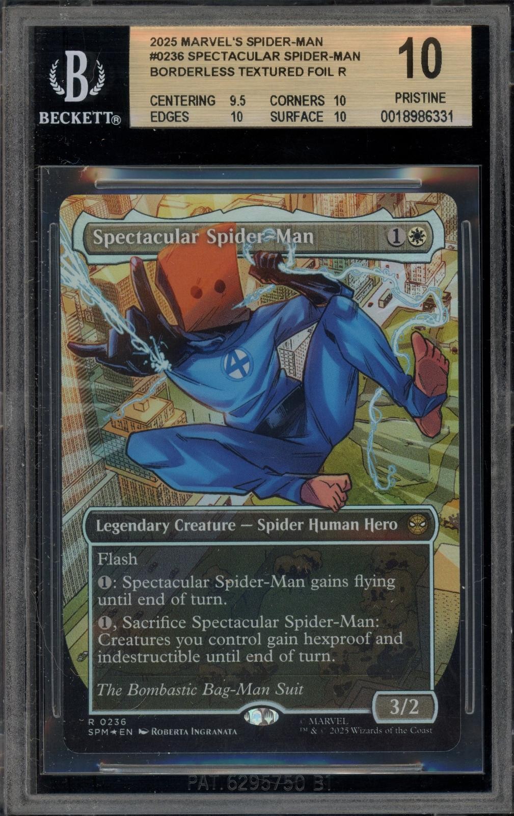 2025 Magic The Gathering Marvel's Spider-Man Spectacular Spider-Man BORDERLESS TEXTURED FOIL R 0236