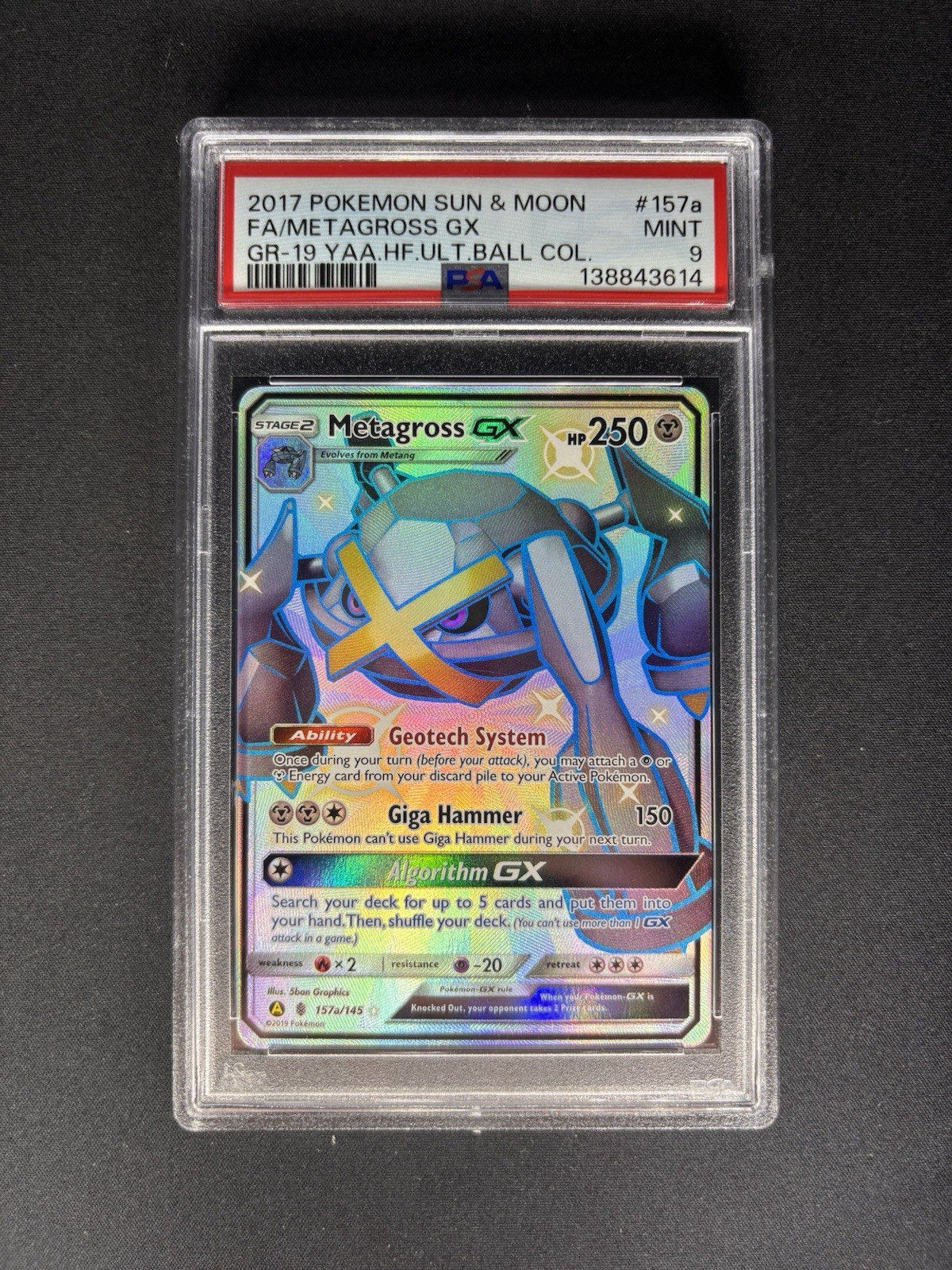2017 Pokemon Sun & Moon Guardians Rising Full Art/Metagross GX 2019 Yellow A Alternate Art Hidden Fates Ultra Ball Collection 157a