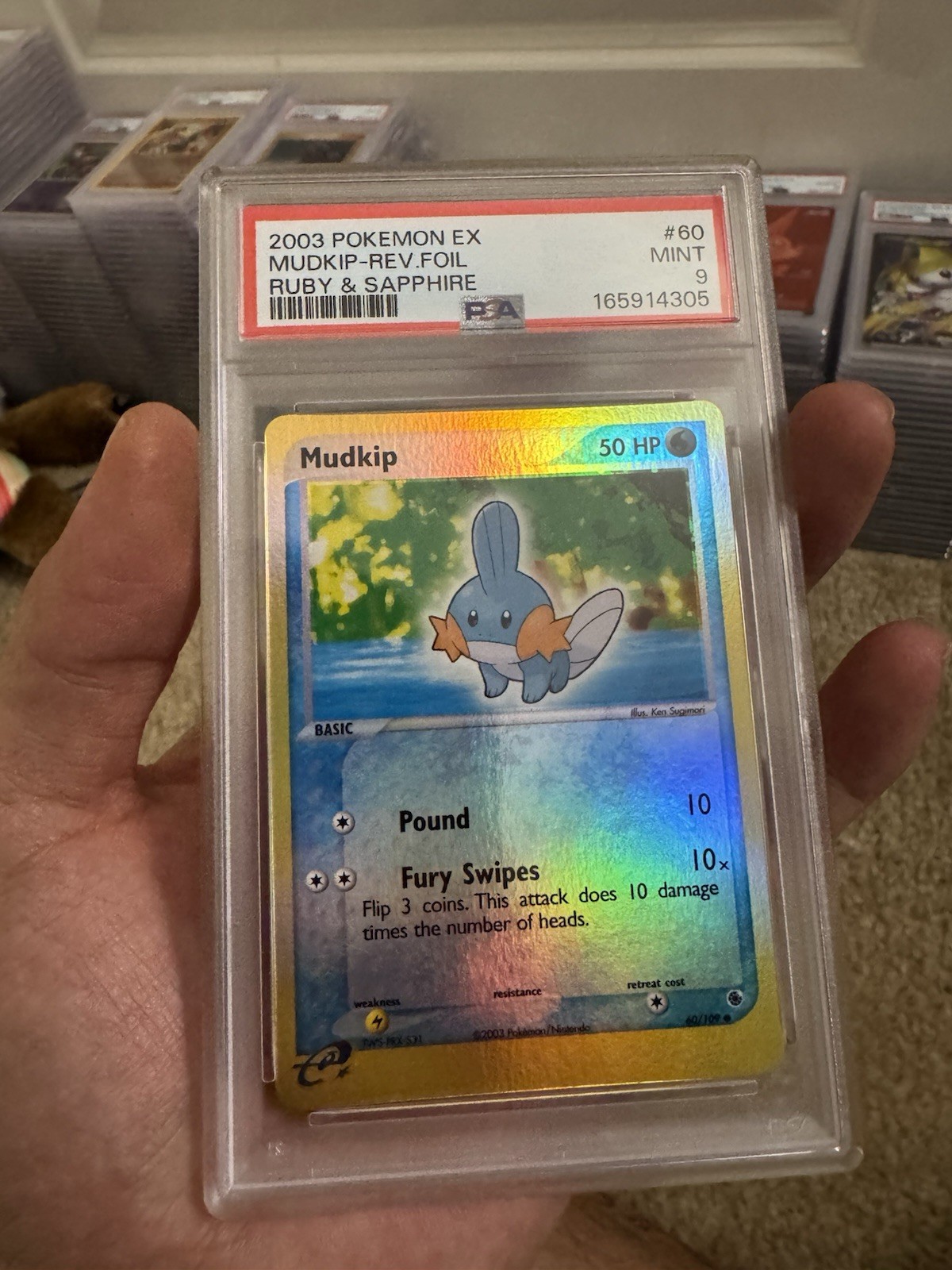2003 Pokemon EX Ruby & Sapphire Mudkip-Reverse Foil 60