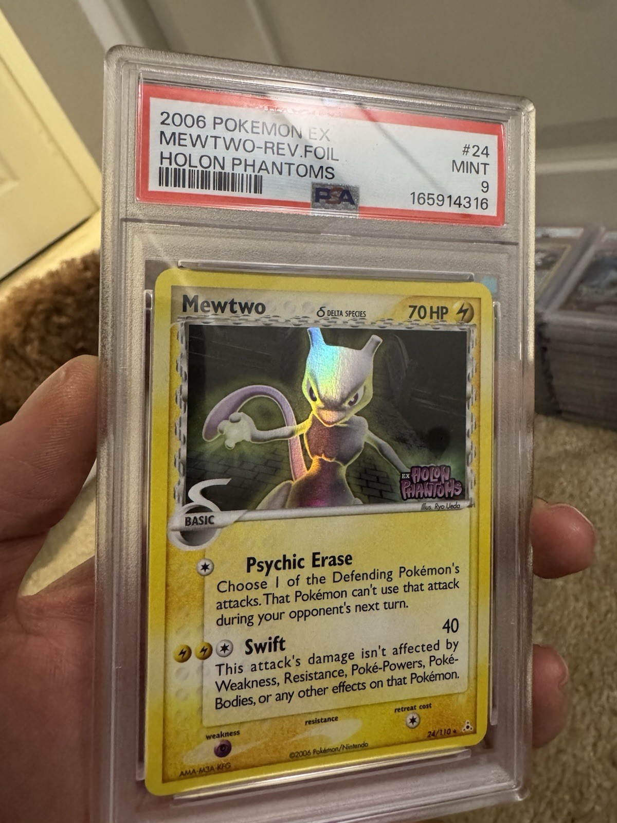 2006 Pokemon EX Holon Phantoms Mewtwo-Reverse Foil 24