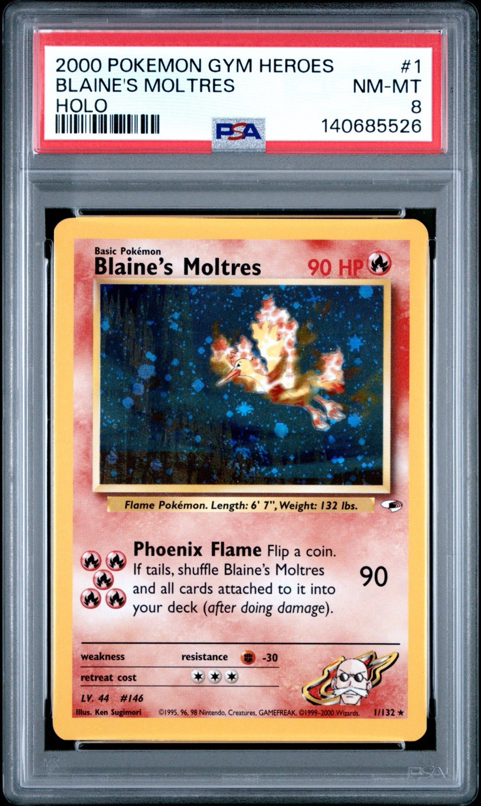 2000 Pokemon Gym Heroes Blaine's Moltres Holo 1