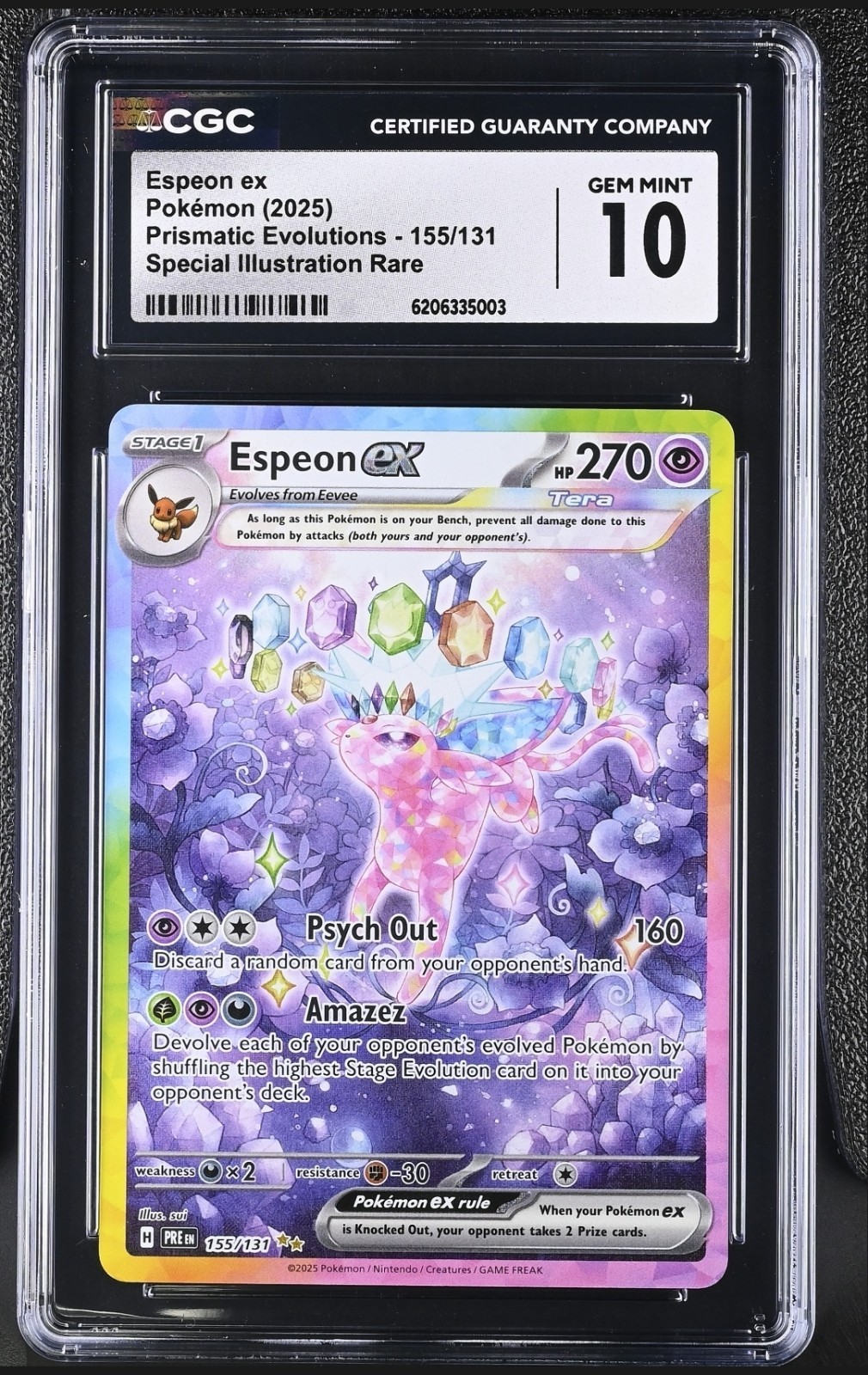 2025 Prismatic Evolutions - PRE EN - English Espeon ex Special Illustration Rare (Holo) 155/131