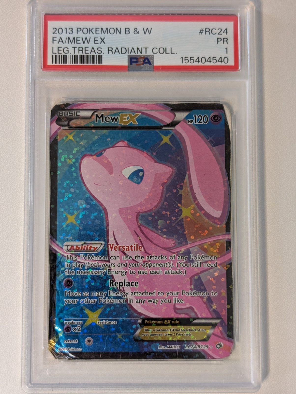 2013 Pokemon Black & White Legendary Treasures Radiant Collection Full Art/Mew EX RC24