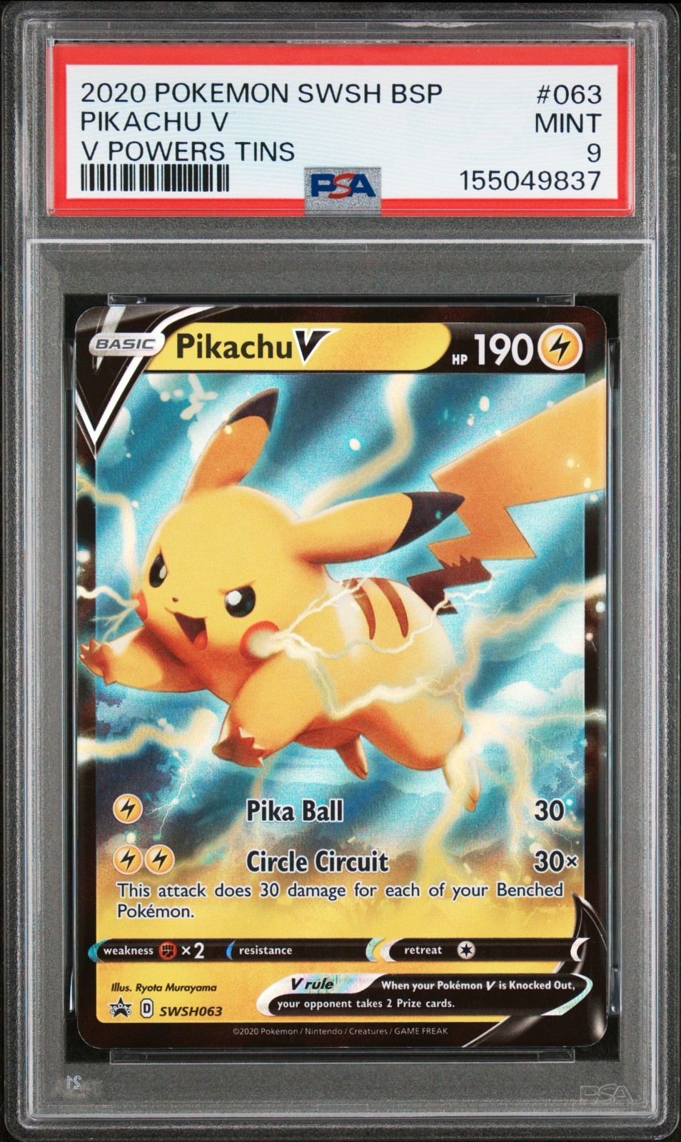 2020 Pokemon Swsh Black Star Promo Pikachu V V Powers Tins 063