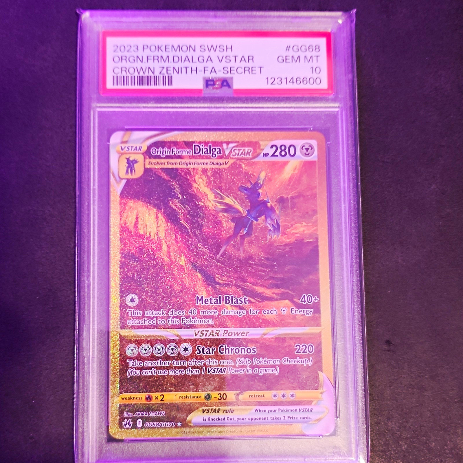 2023 Pokemon Sword and Shield Crown Zenith Full Art/Origin Forme Dialga Vstar Secret GG68