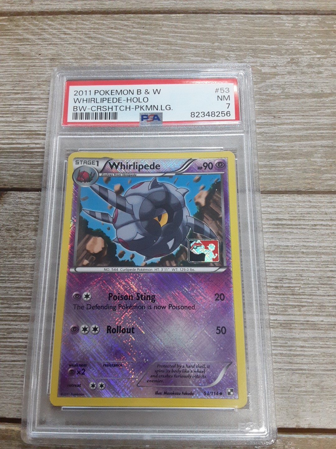 2011 Pokemon Black & White Whirlipede-Holo Crosshatch-2011 Pokemon League 53