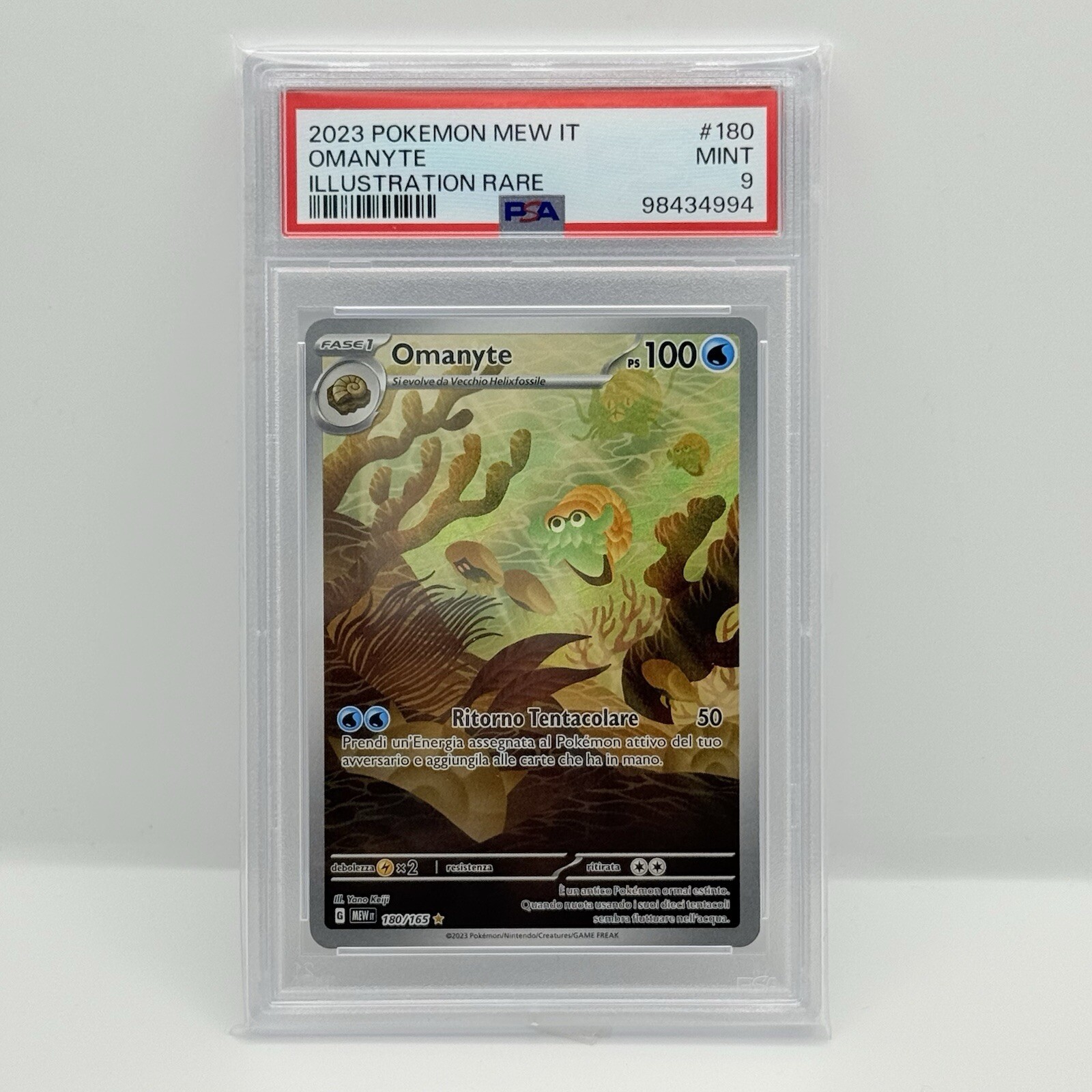 2023 Pokemon Italian Mew It-151 Omanyte Illustration Rare 180