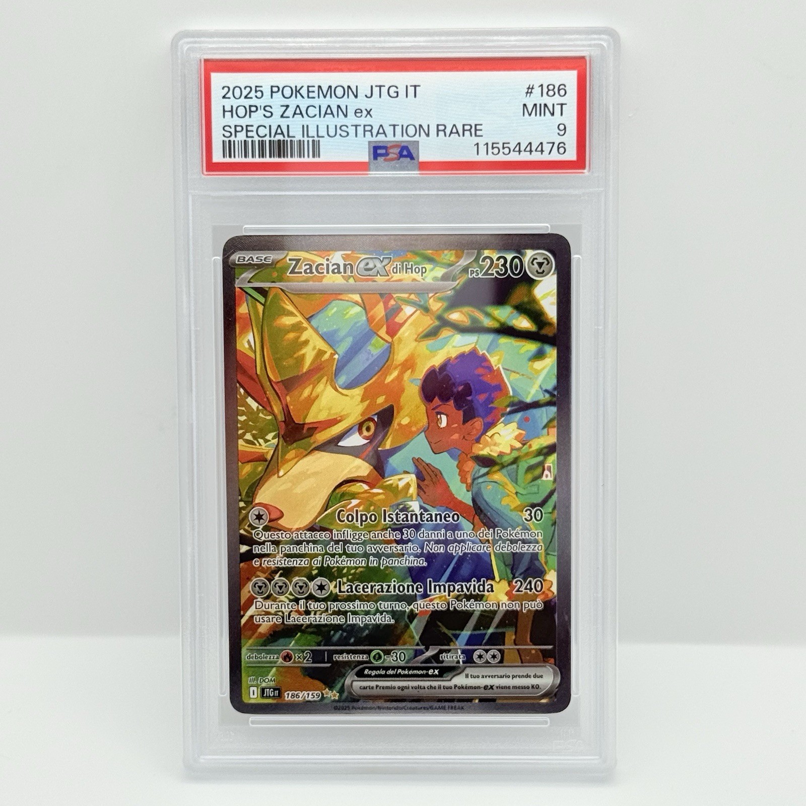 2025 Pokemon Italian Jtg It-Journey Together Hop's Zacian EX Special Illustration Rare 186