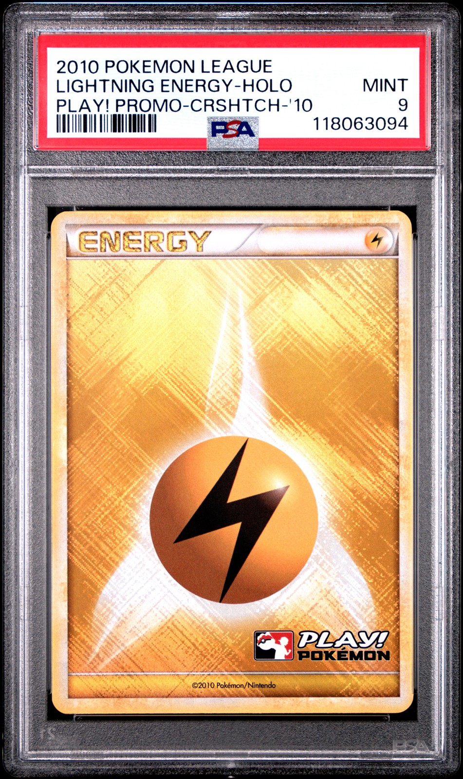 2010 Pokemon League Play! Promo Lightning Energy-Holo Crosshatch-Play! Pokemon