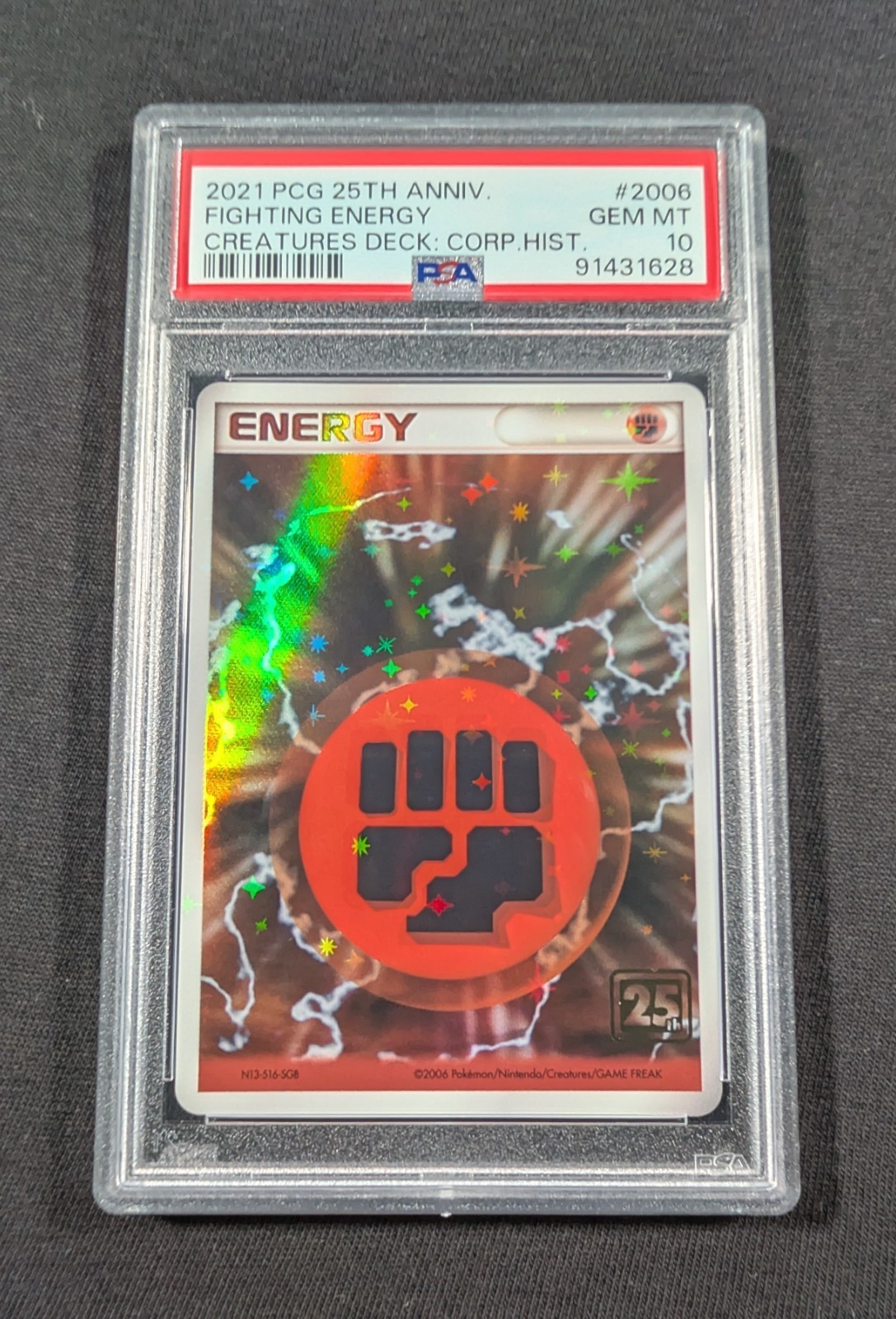 2021 Pokemon Card Game 25th Anniversary Creatures Deck: Corporate History (1995-2021) Fighting Energy 2006