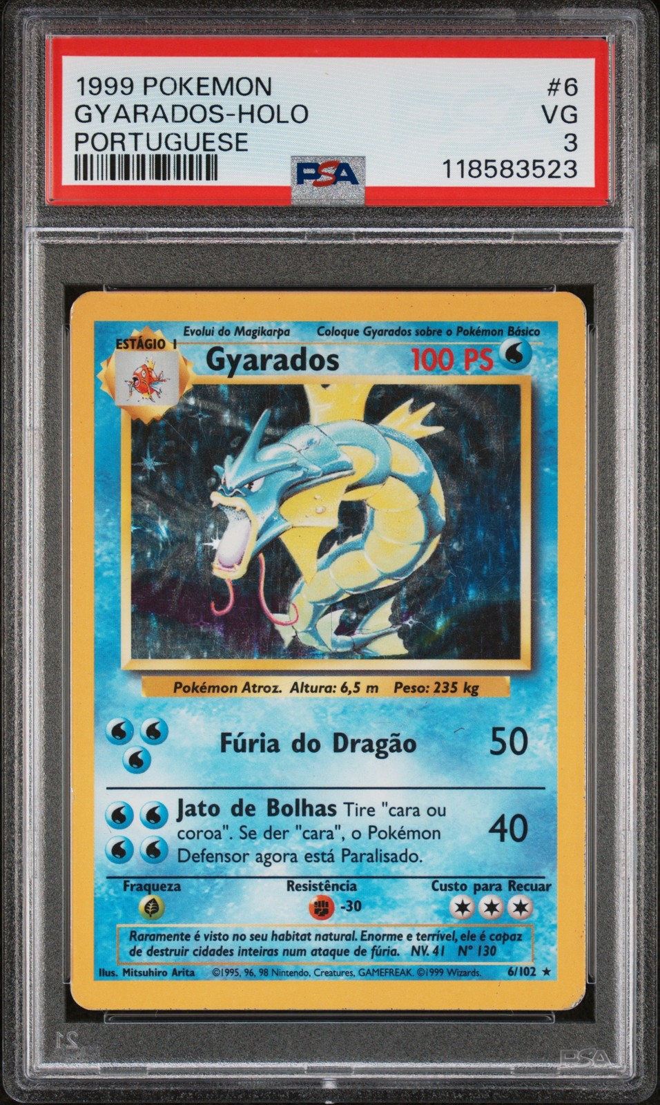 1999 Pokemon Portuguese Gyarados-Holo 6