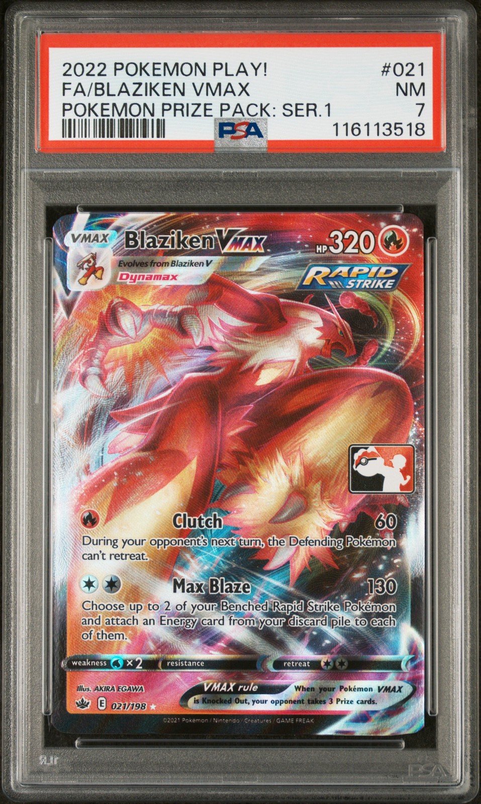 2022 Pokemon Play! Pokemon Prize Pack: Series 1 Full Art/Blaziken Vmax 021