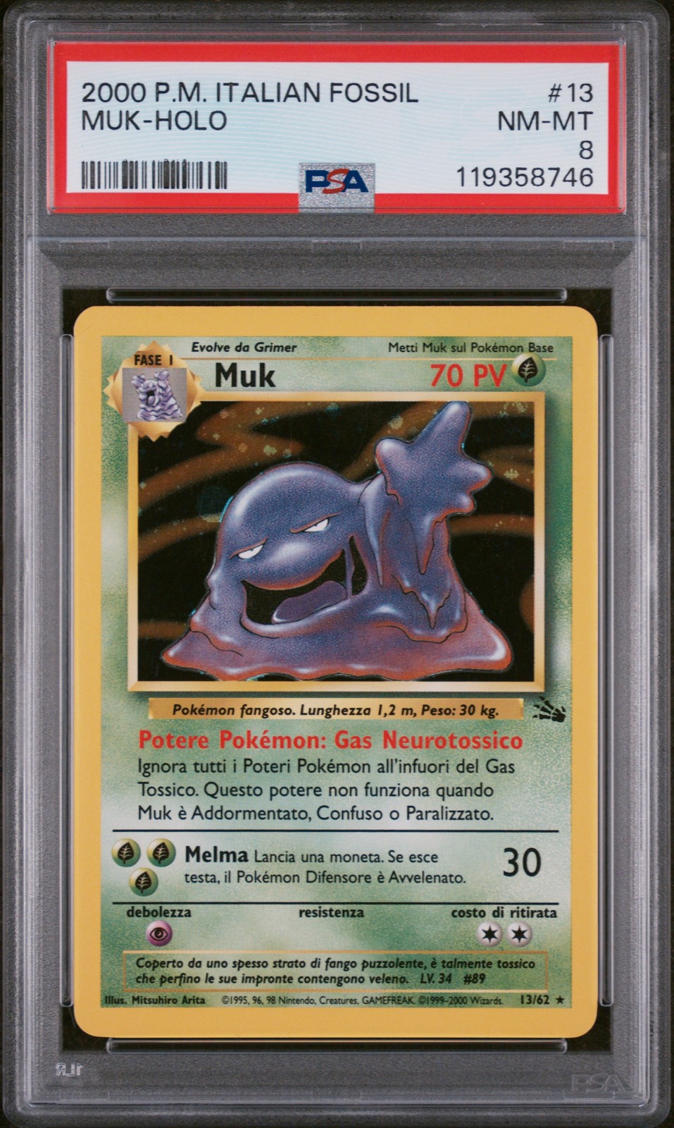 2000 Pokemon Italian Fossil Muk-Holo 13