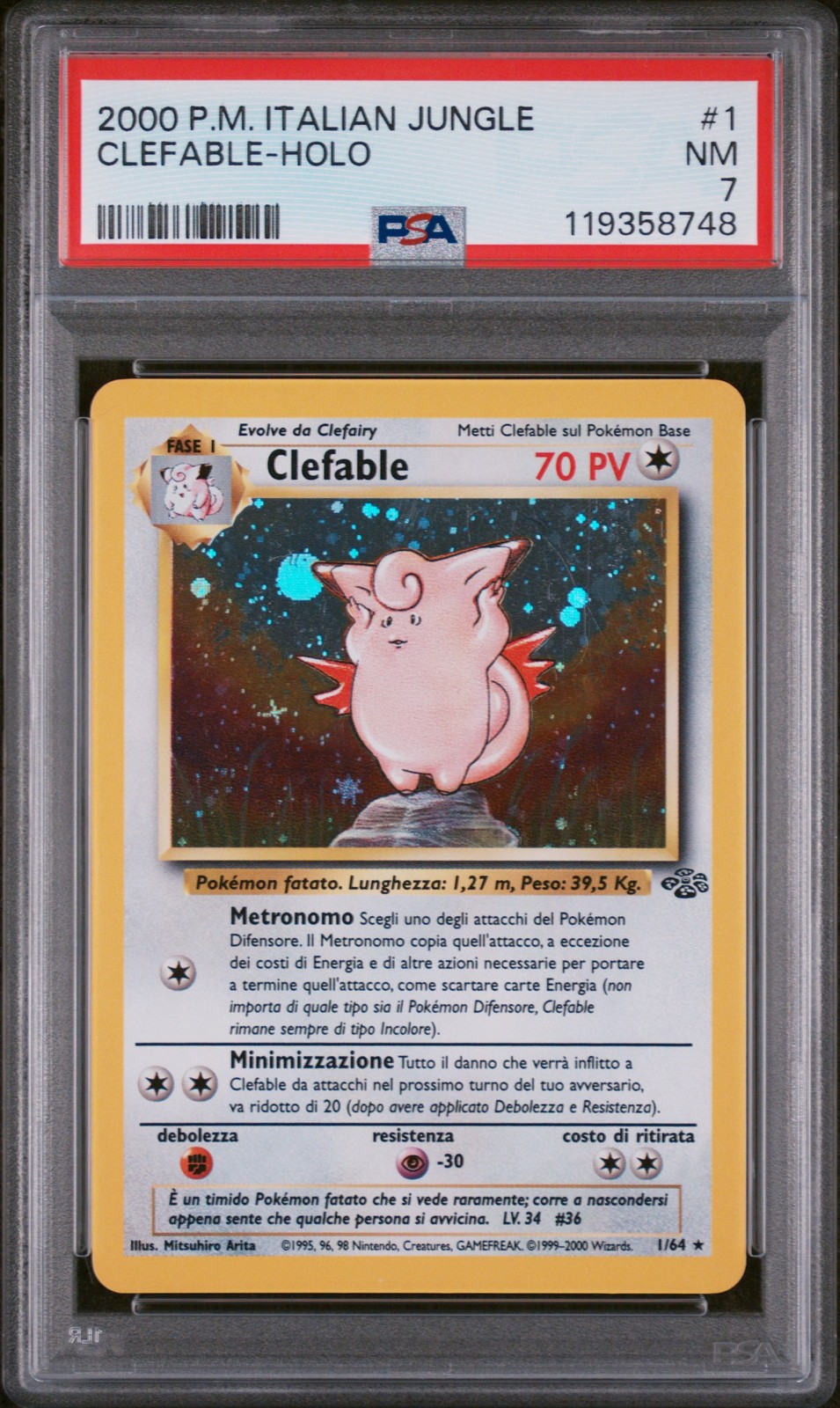 2000 Pokemon Italian Jungle Clefable-Holo 1