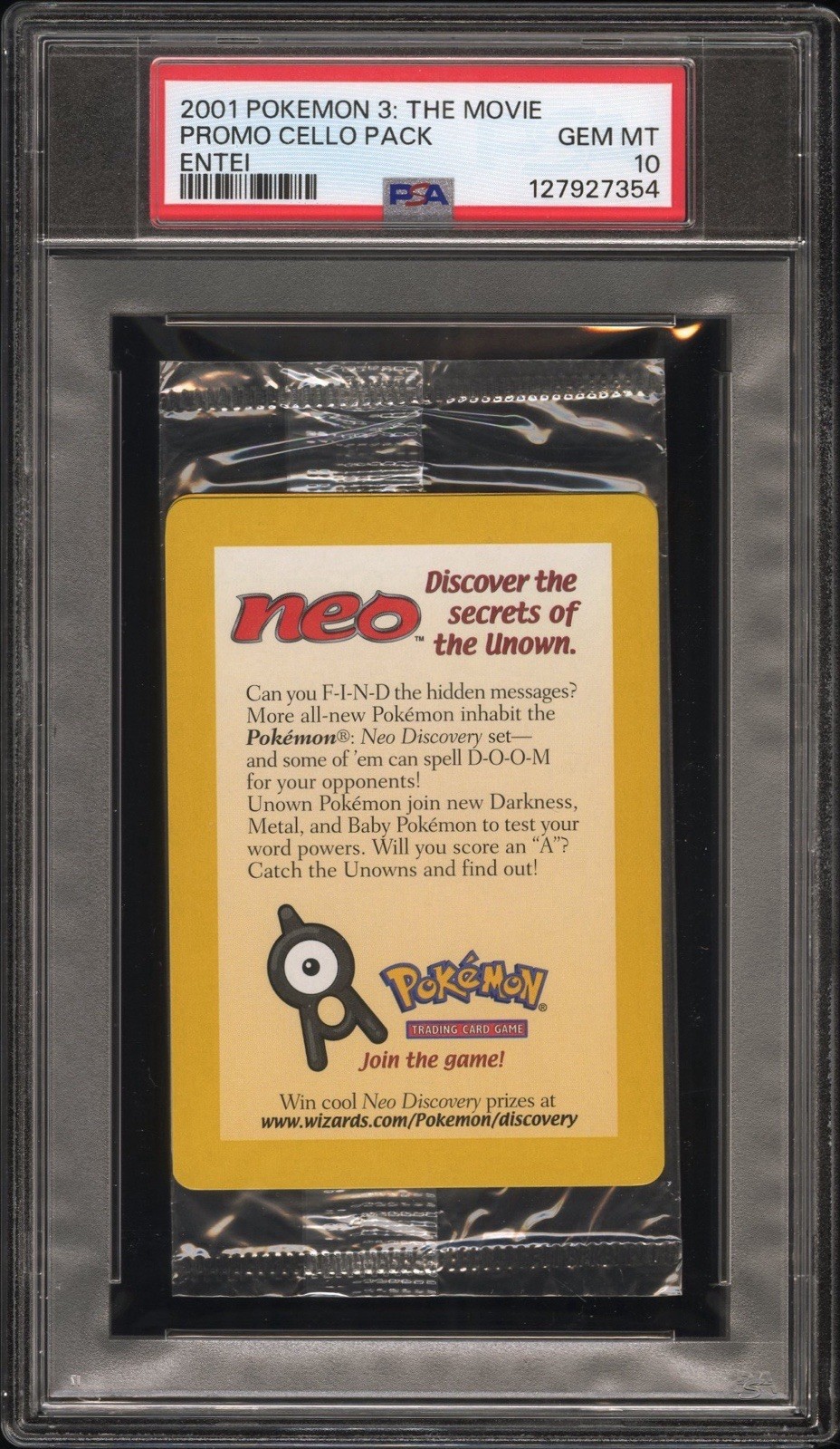 2001 Wotc-Pokemon Trading Card Game League Promo Cello Pack Neo Discovery