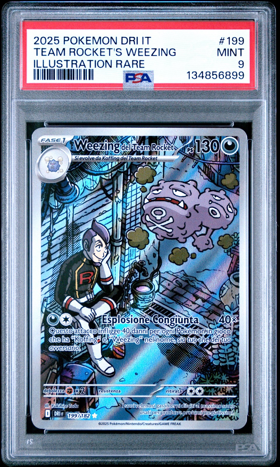 2025 Pokemon Italian Dri It-Destined Rivals Team Rocket's Weezing Illustration Rare 199