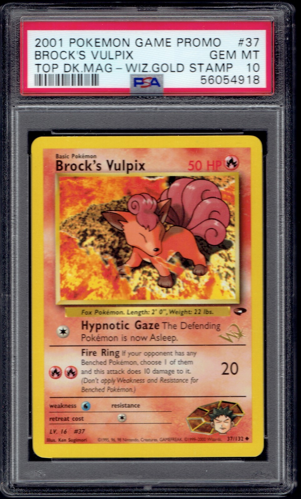 2001 Pokemon Game Promo Brock's Vulpix Top Deck Magazine 37