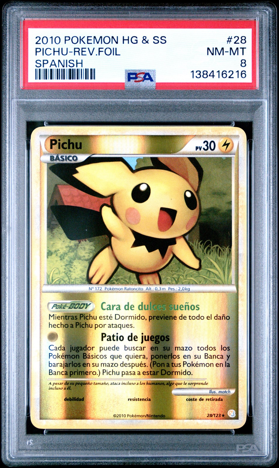 2010 Pokemon Heartgold & Soulsilver Pichu-Reverse Foil Spanish 28