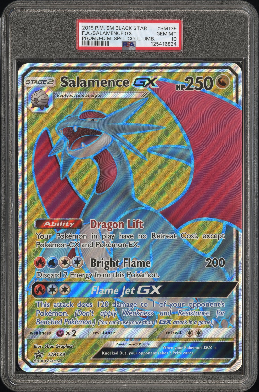 2018 Pokemon SM Black Star Promo Full Art/Salamence GX Dragon Majesty Special Collection-Jumbo SM139