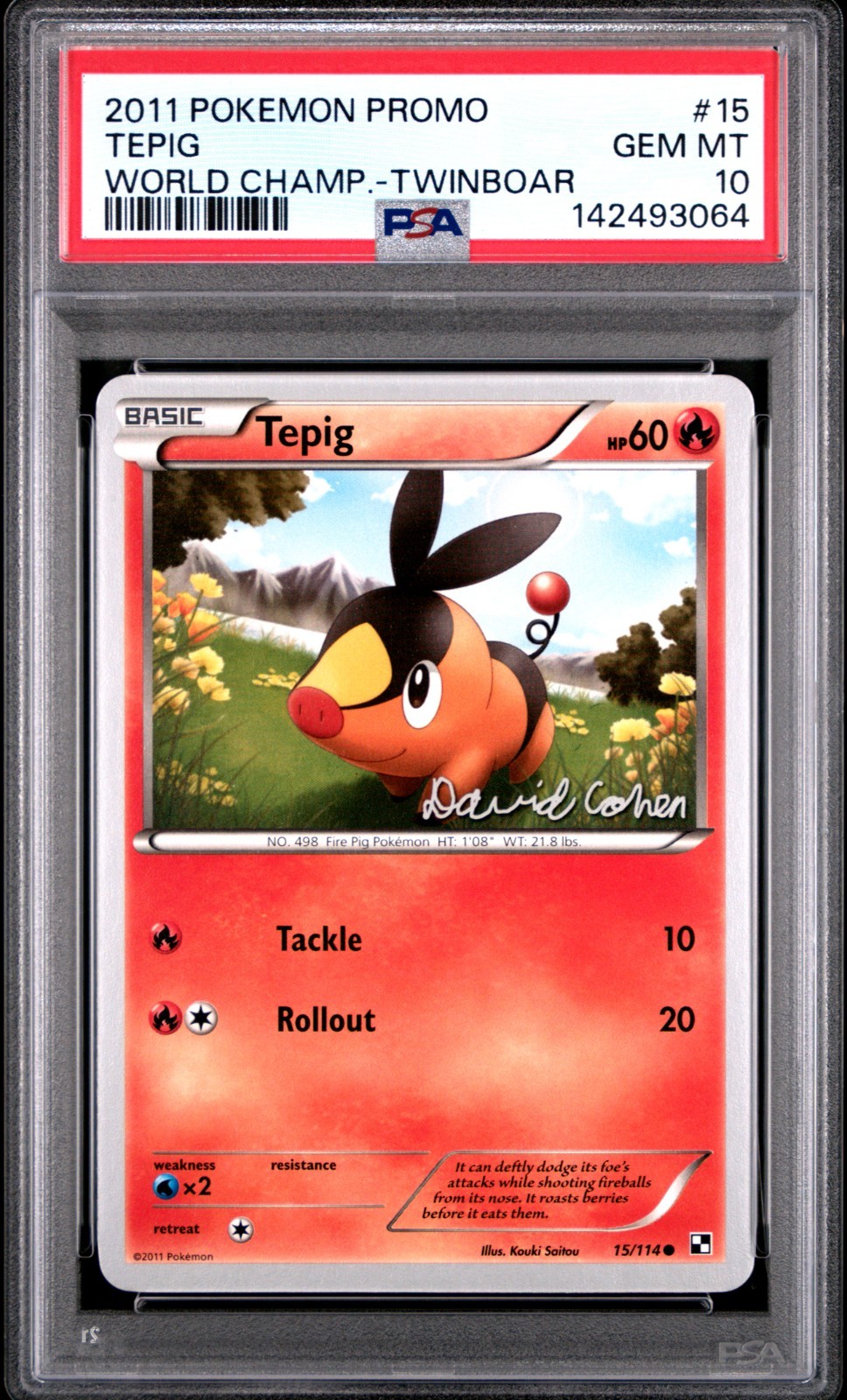 2011 Pokemon World Championships Promo Tepig Twinboar 15